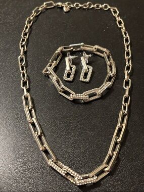 Brighton Hudson Link Necklace, Brighton Bracelet & Brighton Earrings Preowned
